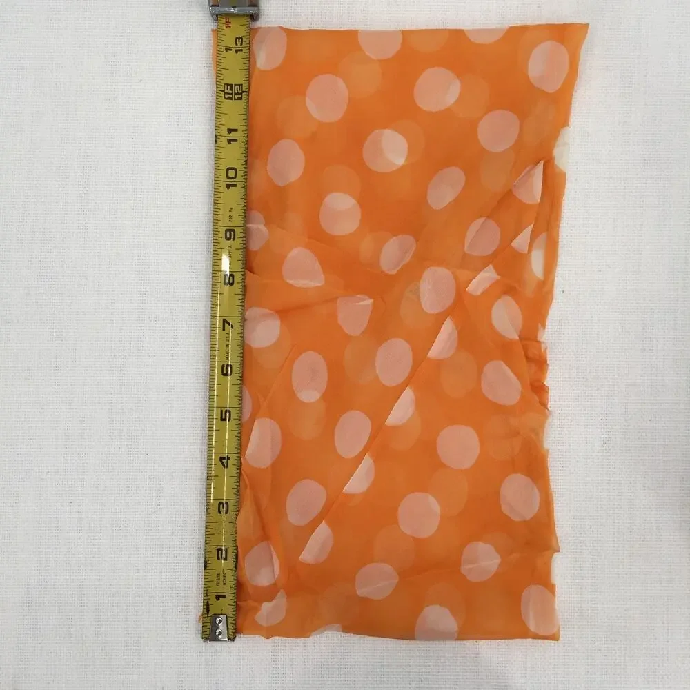 Vintage Circle Polka Dot Infinity Neck Scarf Wrap Cowl White/Orange